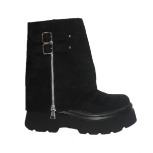 Botas Negras en Gamuza con Plataforma Mujer 2602NG