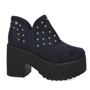 Botines en Gamuza Azul y Apliques Plateados Mujer PG085-3AZ
