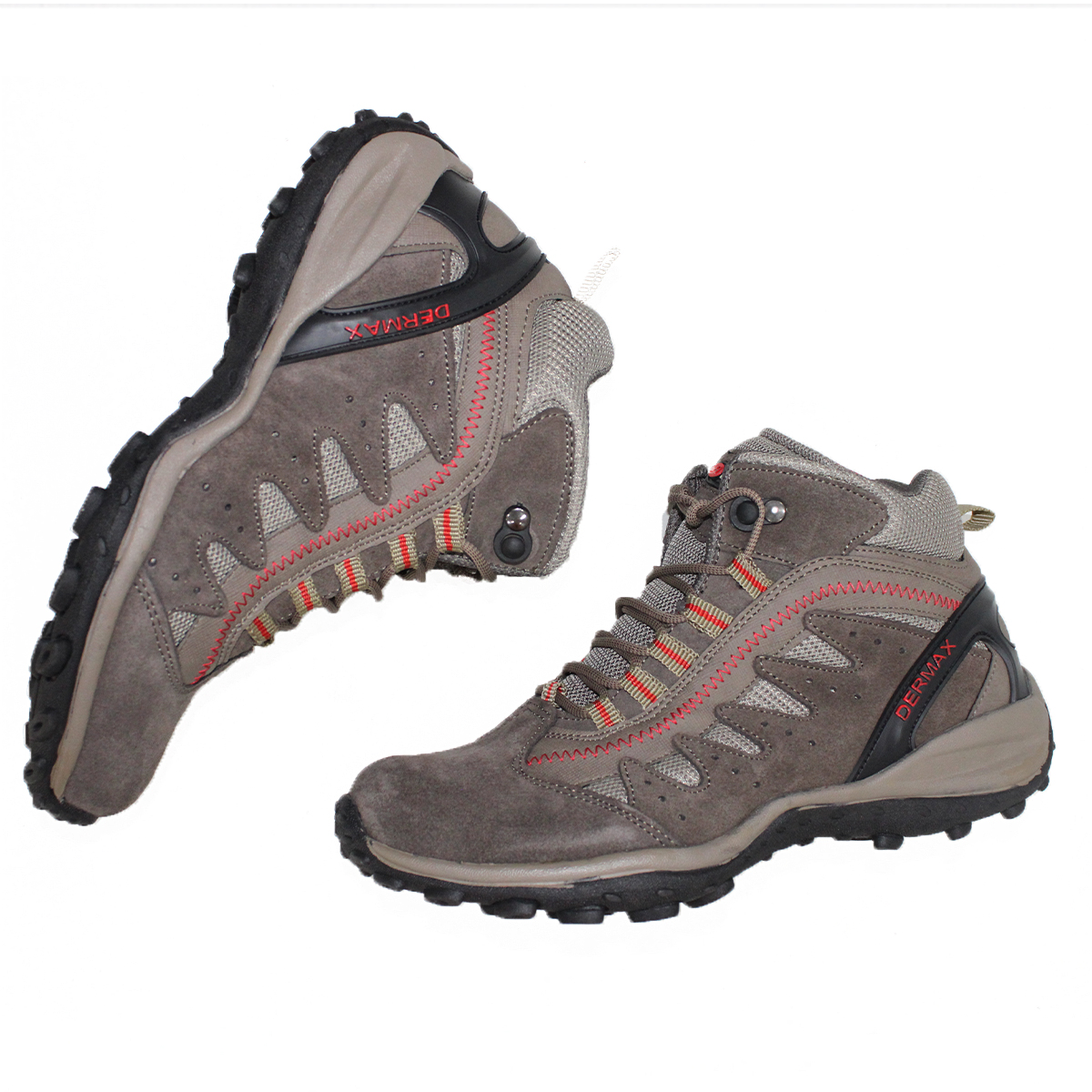 Zapatilla Botín Impermeable 100% Cuero Dermax Trekking Rojo Hombre D920RO - Imagen 4