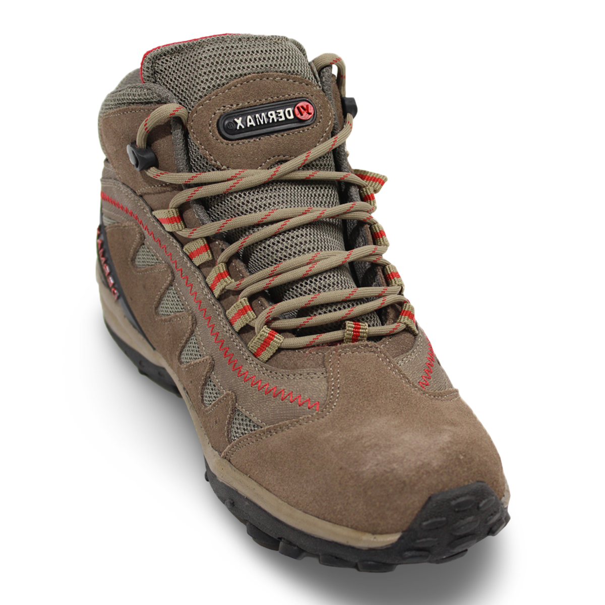 Zapatilla Botín Impermeable 100% Cuero Dermax Trekking Rojo Hombre D920RO