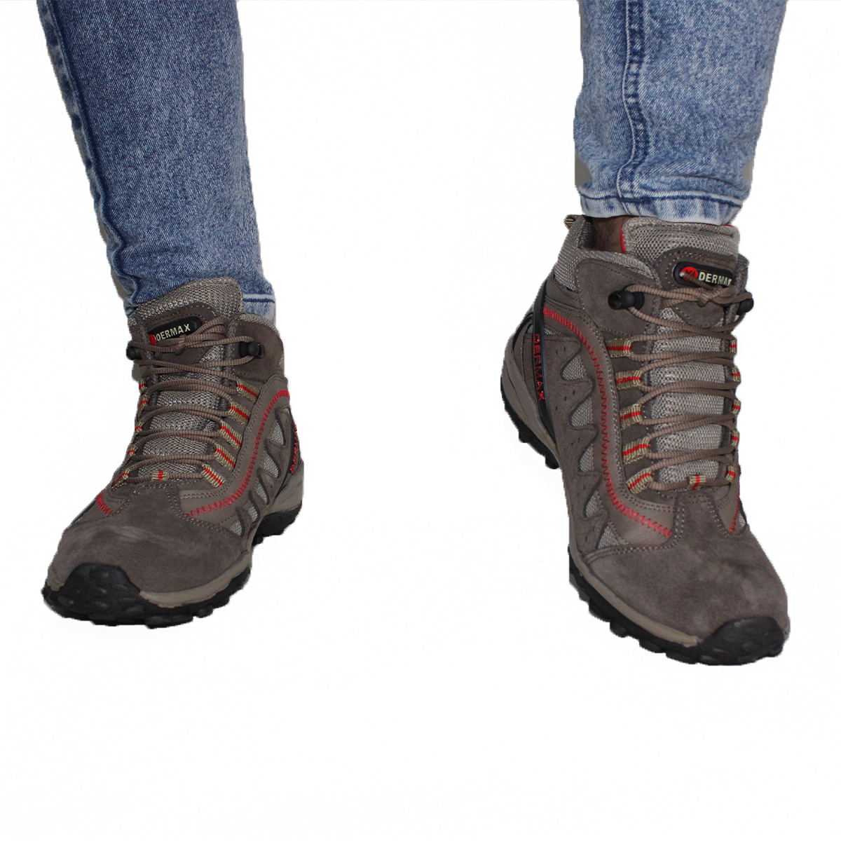 Zapatilla Botín Impermeable 100% Cuero Dermax Trekking Rojo Hombre D920RO - Imagen 9